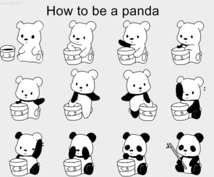 Teach you how to be a panda,haha!So funny~